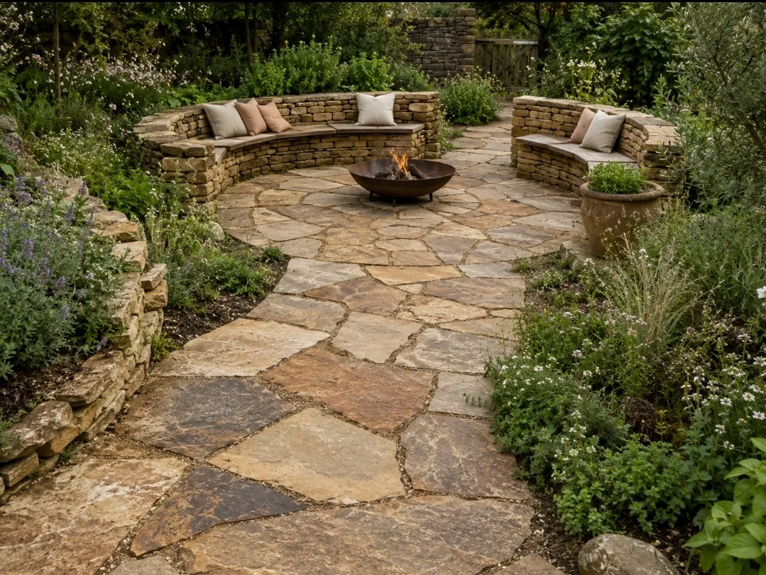 Dark stone in garden landscapes